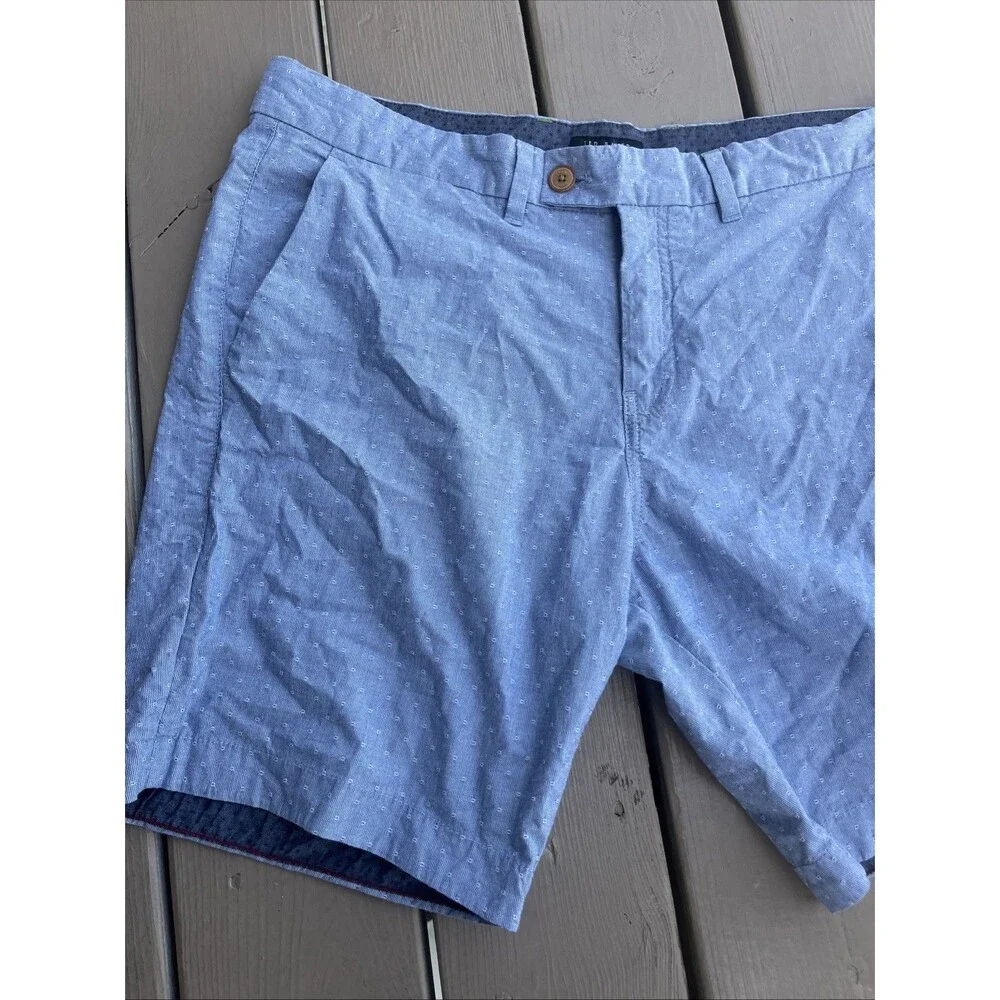 TED BAKER London Lot of 2 Men's Chino Shorts Flat Front Summer Wear Blue Size 38